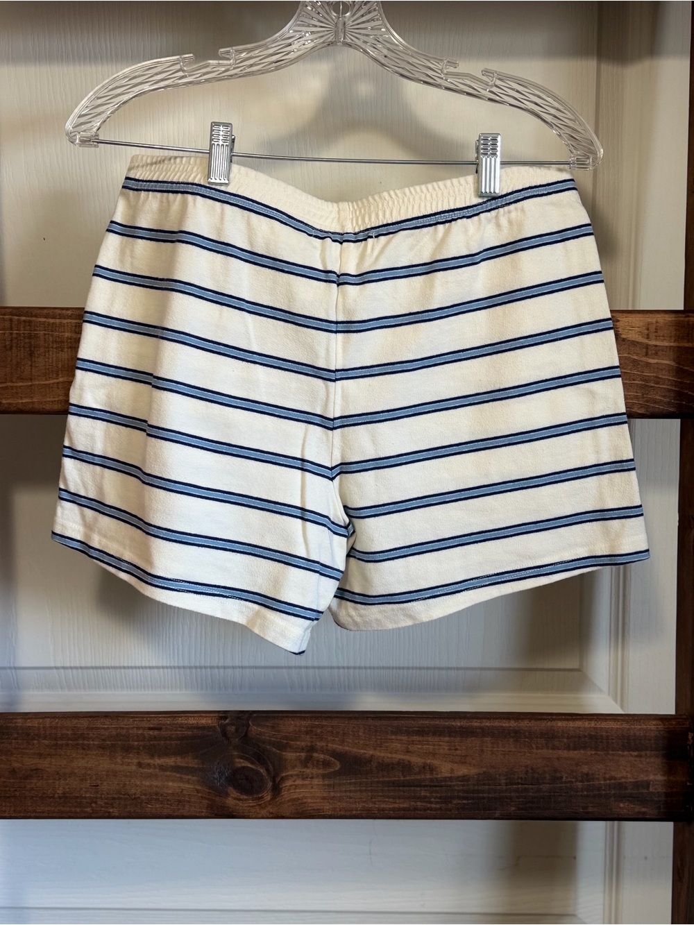 Parke Maggie & Emma White & Navy Stripe Shorts - Lg - Picture 3 of 4